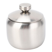 Stainless Steel Sugar Bowl with Airtight Lid, 304 Durable Modern Jar for Kitchen Counter, 350g Silver
