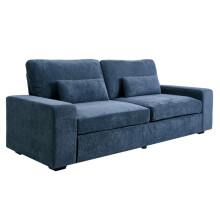 2-Seater Chenille Upholstered Sofa with Pillows, Blue