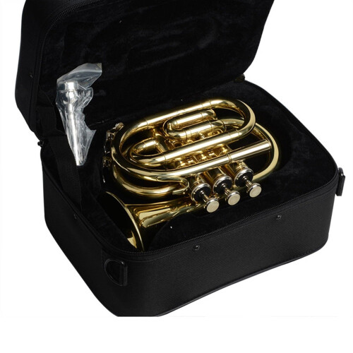 B Flat Pocket Trumpet for Students Beginners Compact Brass Durable Easy Grip Practice 2