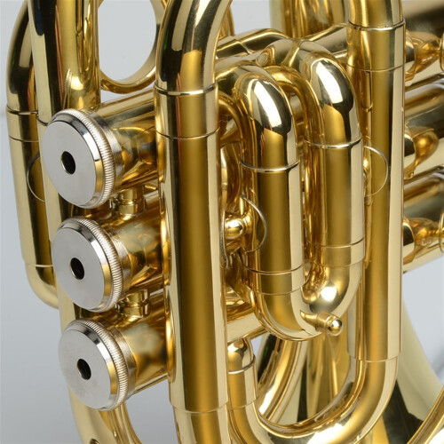B Flat Pocket Trumpet for Students Beginners Compact Brass Durable Easy Grip Practice 1