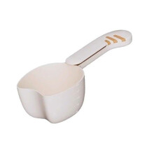 Pet Food Scoop with Bag Clip, 2 in 1 Measuring Spoon for Pet Food and Rice, Cute Cat Design