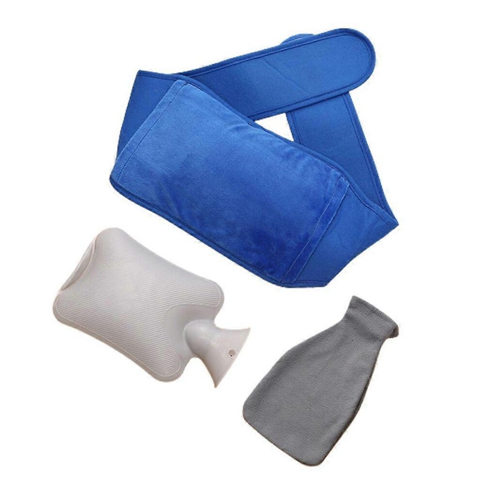 (As Show, Silver Grey) Hot Water Bottle Bag Warm Plush Waist/Hand Cover Belt For Physical Therapies 5213747852091
