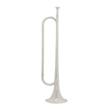 Retro Bb Flat Bugle Trumpet Brass Musical Instrument with Mouthpiece for Beginners Silver