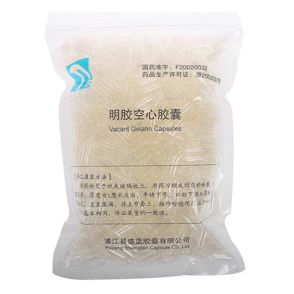 (As Show, One Size) 1000Pcs Gelatin Empty Capsules Hollow Gelatin Capsules Empty For Pill Capsule 0# 3364096705926