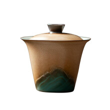 130ml Ceramic Kung Fu Tea Cup, Retro Yellow Glaze, Temp Resistant, Elegant Household Use