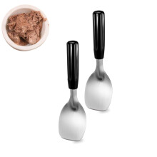 2Piece Stainless Steel Ice Cream Scoop Set with AntiSlip Handle for Hard Frozen Desserts