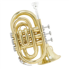 B Flat Pocket Trumpet for Beginners Compact Brass Instrument with ExamReady Performance