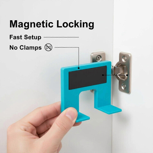 Magnetic Cabinet Door Hinge Jig with Scale for Precision Alignment and Easy Installation 4pcs 1