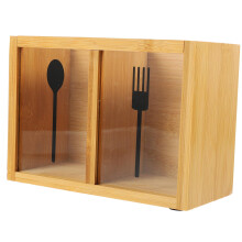 Bamboo Utensil Holder Large Capacity Cutlery Organizer for Kitchen Countertop and Restaurant Use