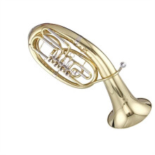 Gold Lacquer Brass Euphonium with 4 Rotary Valves Baritone Range Warm Clear Tone for Band