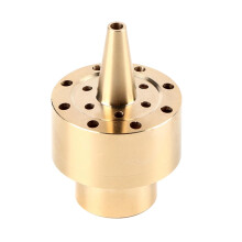 Adjustable Brass Fountain Nozzle, Rotating Pond Spray Head for Garden Water Features