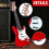 brinquedo de guitarra de 17 polegadas para crianças, guitarra elétrica de 4 cordas, instrumentos 3