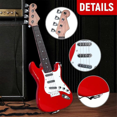 brinquedo de guitarra de 17 polegadas para crianças, guitarra elétrica de 4 cordas, instrumentos 2