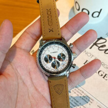 (Silver shell, white surface) Quartz multi-functional luminous business and fashion wristwatch