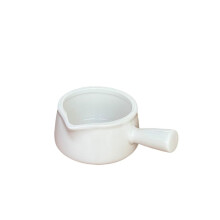 Ceramic Milk Jug and Gravy Boat with Handle, Easy Pour Spout, White Pitcher for Kitchen Dining