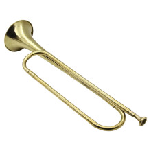 Gold Plated Brass Bugle with Bright Tone for School Band and Ceremonial Use