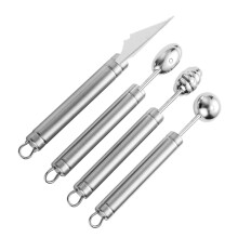 Stainless Steel DualEnd Melon Baller and Fruit Scooper Set with Ergonomic Grip for Kitchen Use
