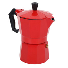 Moka Pot 300ml 6 Cup Stovetop Espresso Maker Red Aluminum Italian Coffee Maker for Home and Office