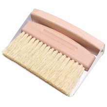 Dustpan and Brush Set with Ergonomic Beechwood Grip, Sisal Bristles for Coffee Machine Cleaning