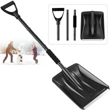 Adjustable Foldable Lightweight Aluminum Snow Shovel for Car and Driveway with Ergonomic Grip