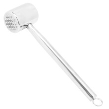 Stainless Steel Meat Tenderizer Hammer with Comfort Grip for Steak and Kitchen Cooking