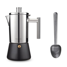 Stainless Steel Stovetop Espresso Maker 4 Cup Moka Pot Induction Compatible with Coffee Scoop