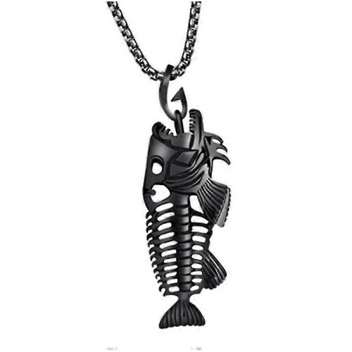 Design personalizzato Pesce scheletro Collana Uomini Donne Gioielli gotici Regali 1