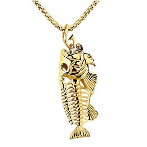 Design personalizzato Pesce scheletro Collana Uomini Donne Gioielli gotici Regali 2