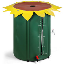 100 Gallon Rain Barrel with Spigot, Leak Dual Seal, Collapsible Water Storage Tank for Garden