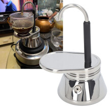 Stainless Steel Moka Pot Espresso Maker with Single Spout for Camping and Home Coffee Brewing