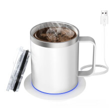 Coffee Mug Warmer USB TypeC Powered Stainless Steel 55C 12oz Cup for Desk and Office Gift