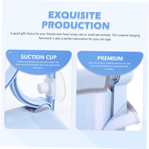 Cat Window Hammock with Durable Suction Cups, Foldable Perch Bed for Indoor Cats, ScratchResistant 2