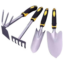 Garden Tools Set 4 Piece Heavy Duty Aluminum Gardening Kit with Ergonomic NonSlip Grip for Planting and Weeding