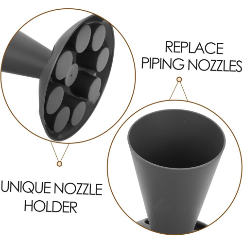 Piping Bag Holder with Removable Nozzle for Efficient Cake Decorating and Easy Clean 2