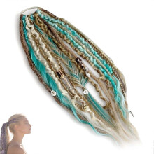 Elastischer Dread Pferdeschwanz Salty-Soul, 22" Boho geflochtener Pferdeschwanz-Extension mit Haargummi, Reise- und Freizeitstyles, elastische Boho Dr