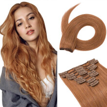 10 Zoll leichte kastanienbraune Haarverlängerungen Vollkopf Remy menschliches Haar glattes 8-teiliges Set