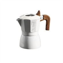 Moka Pot Stovetop Espresso Maker Aluminum Italian Style Coffee Pot for Rich Flavor Extraction White