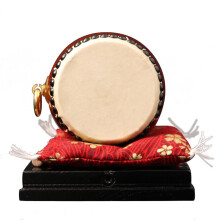 Red Drum Teak Wooden Percussion with Base and Sticks for Festivals and Performances