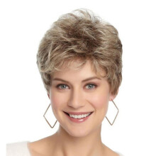 Frauen Natürliche kurze lockige Perücken Pixie-Schnitt Bob-Haar Cosplay-Party Tägliche Vollperücke