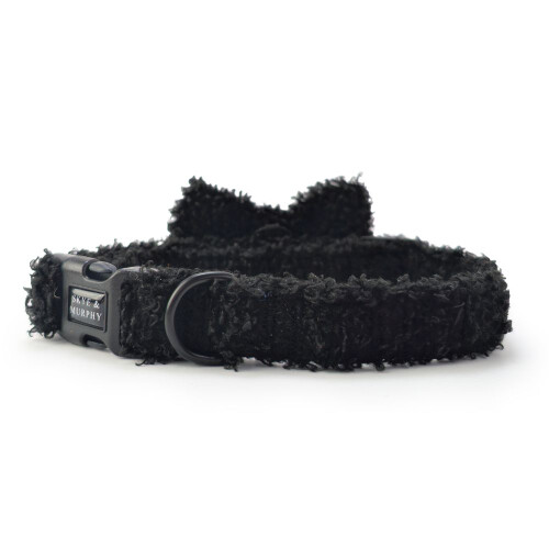 HugglePets (Medium, Noir) HugglePets Skye & Murphy Teddy Dog Collar & Bow Tie