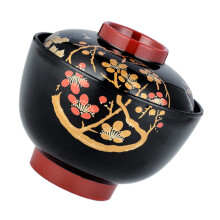 Japanese Soup Bowl with Lid Heat Resistant Fall Resistant Elegant Japanese Design for Miso Rice