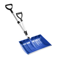 Ergonomic Snow Shovel with Dual Handle, 16Inch Wide Blade, Lightweight for Driveway and Car