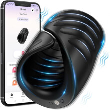 Male Masturbator Device with App Control, IPX7 Waterproof Male Sex Toys for Men with Adjustable Size and Flexible Flaps, Vibrating Penis Trainer