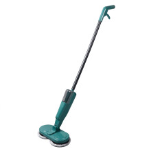 Cordless Electric Spin Mop with Water Sprayer, Dual Head Rechargeable Floor Cleaner for Hardwood, Tile, Laminate, Green