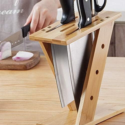 Solid Wood Knife Holder Block for Safe and Ventilated Kitchen Storage Organizer 1