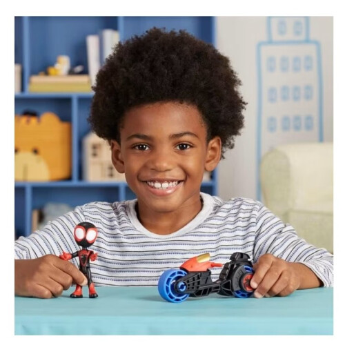 Hasbro Spiderman Spidey Miles Morales with Motorcycle 2