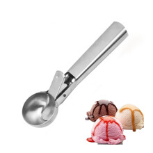 Stainless Steel Ice Cream Scoop with Heated Head and Trigger Release for Cookie Dough and Baking