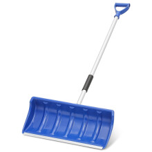 Snow Shovel and Snow Pusher Combo with Ergonomic DGrip, Aluminum Edge, Large Blade for Driveway