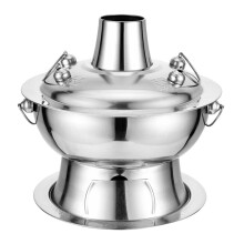 304 Stainless Steel Charcoal Hot Pot, Antique Beijing Style, Detachable Easy Clean Energy Saving