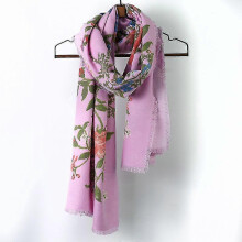 (Broken rose pollen) Fringed imitation cashmere women's fall winter scarf blanket wrap shawl stole warm soft